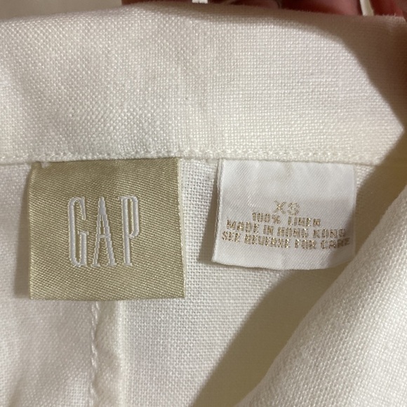 Gap 4-Pocket Front Off-White Linen Shirt Jacket - Picture 7 of 8
